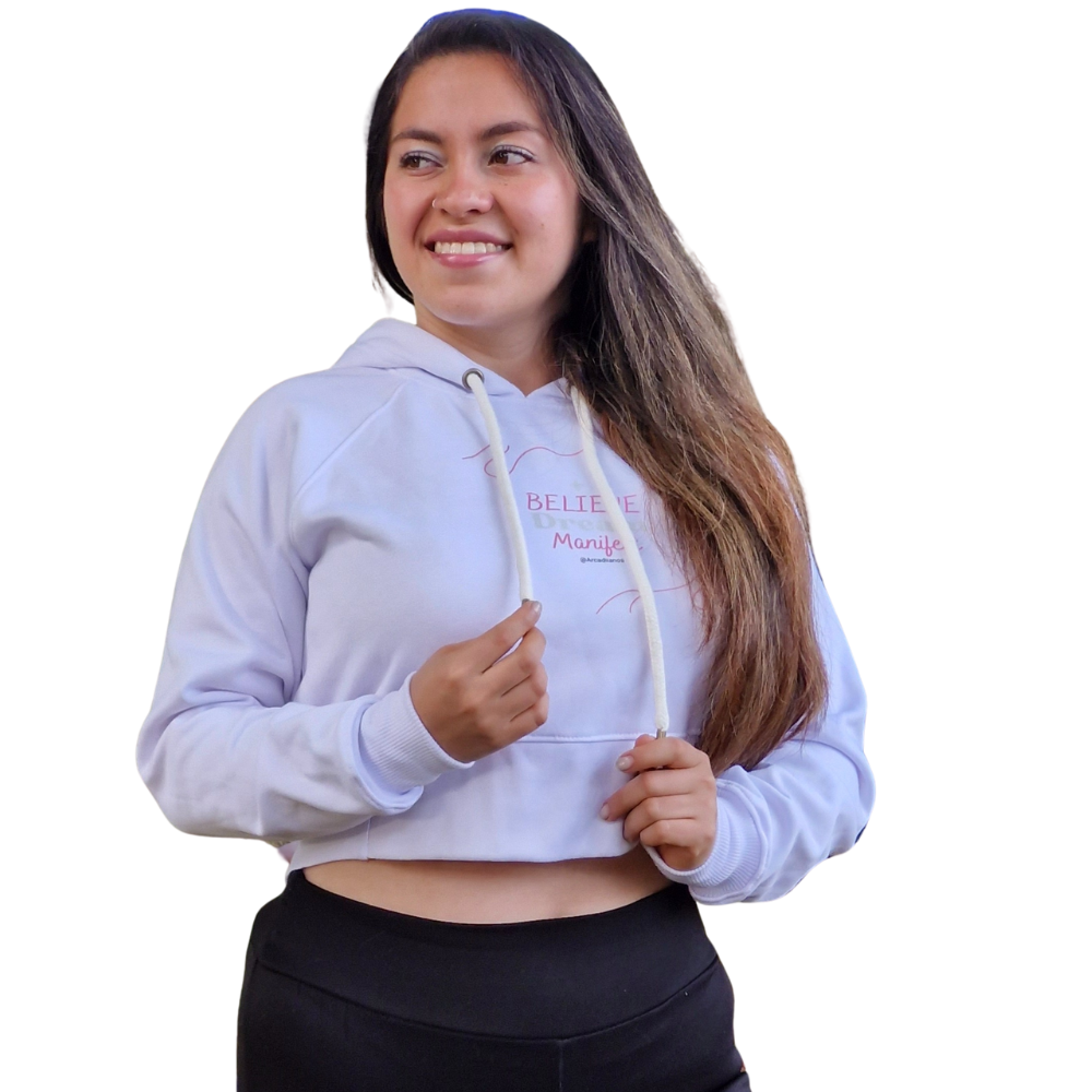 Crop Hoodie Mujer Believe