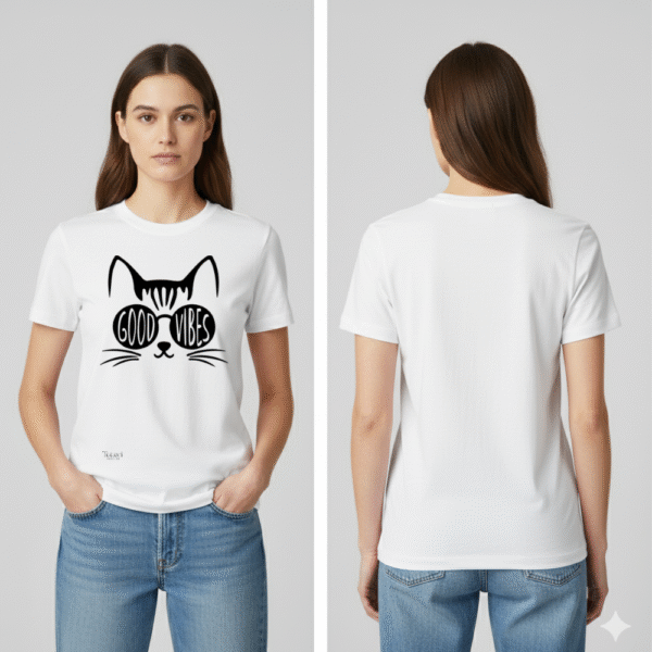 91 Camiseta Dama Cat Good Vibes